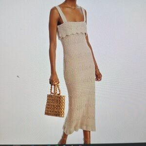 Aqua Brown Pleated Sundress Maxi